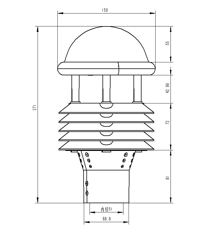 鉆井平臺環(huán)境傳感器產品尺寸圖